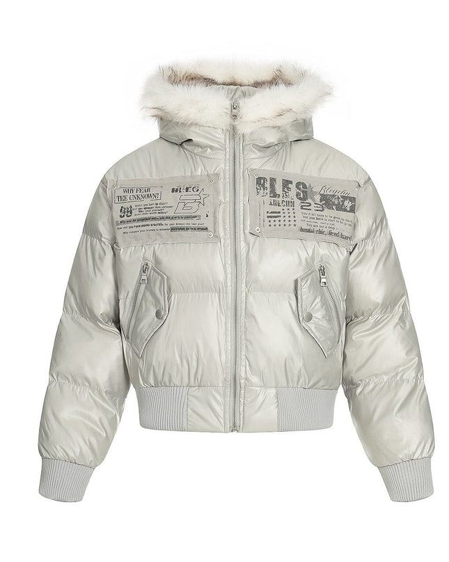 TALKLESSFASHION American mountain carved fur collar jacket