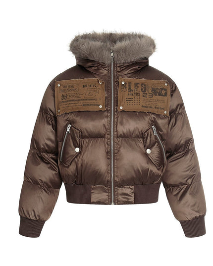 TALKLESSFASHION American mountain carved fur collar jacket