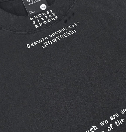 TALKLESSFASHION American retro half-spray abrasion wash design sense short sleeve T-shirt for men and women street fashion brand hip-hop loose body shirt