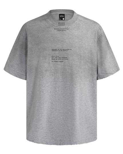 TALKLESSFASHION American retro half-spray abrasion wash design sense short sleeve T-shirt for men and women street fashion brand hip-hop loose body shirt