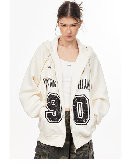TALKLESSFASHION American retro letters bm hooded sweater