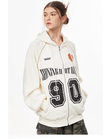 TALKLESSFASHION American retro letters bm hooded sweater