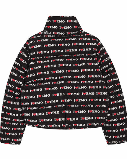 TALKLESSFASHION American Retro Love Letters Cropped Puffer
