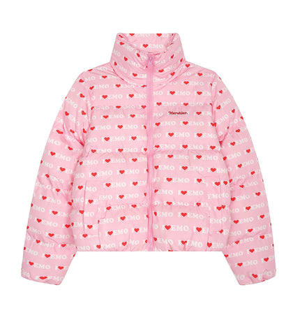 TALKLESSFASHION American Retro Love Letters Cropped Puffer