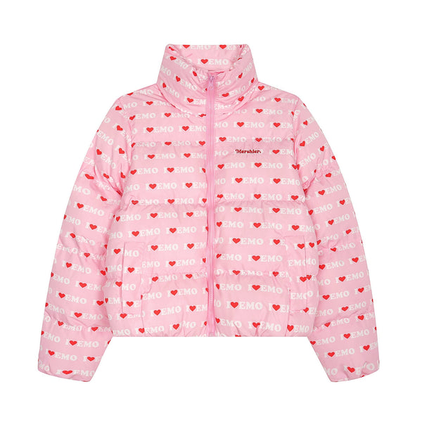 American Retro Love Letters Cropped Puffer