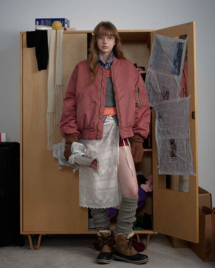 TALKLESSFASHION American Retro Padded Bomber Jacket