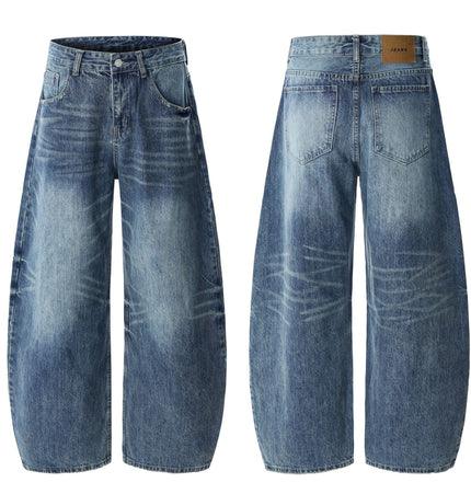 TALKLESSFASHION American retro silhouette scimitar jeans--2122