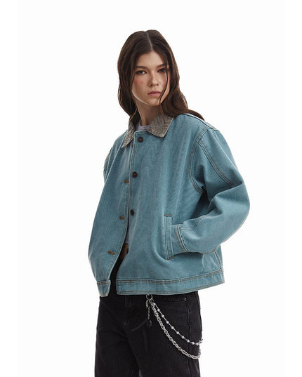 TALKLESSFASHION American retro simple loose Unisex jacket—-7085