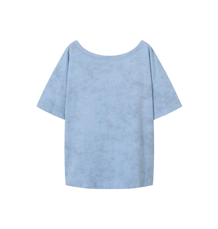 TALKLESSFASHION American Sweet Cool Butterfly Off-the-Shoulder Short Sleeve T-Shirt Women's 2025 Summer Lazy Style Hot Girl Loose Casual Slanted Shoulder Top