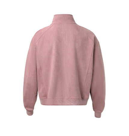 TALKLESSFASHION American trendy brand suede three-dimensional embroidery double-ended zipper jacket men's and women's autumn and winter trendy loose casual cropped jackets
