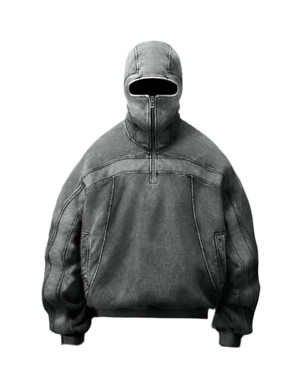 TALKLESSFASHION American Washed Y2K Street Zipper Sweater—-1773