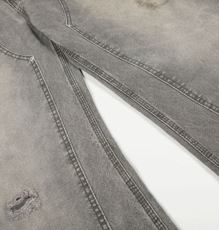 TALKLESSFASHION American wasteland style distressed jeans men deconstruct niche design loose straight wide-leg cargo pants women