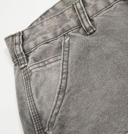 TALKLESSFASHION American wasteland style distressed jeans men deconstruct niche design loose straight wide-leg cargo pants women