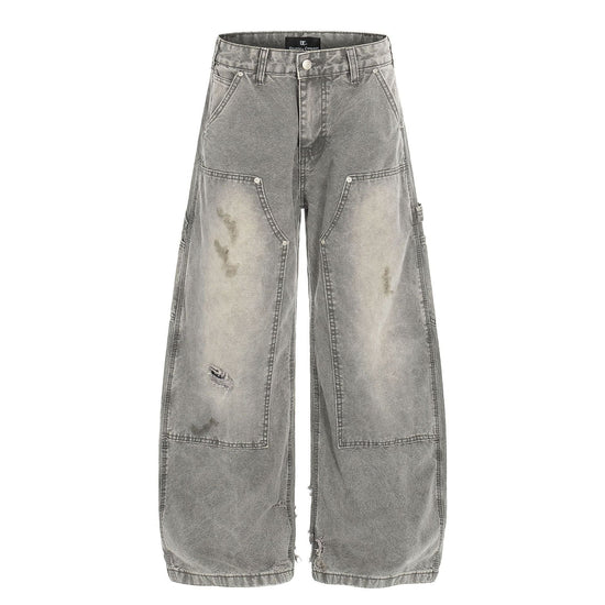 Distressed Cargo Jeans