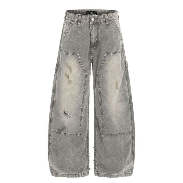 Deconstructed Distressed Cargo Jeans