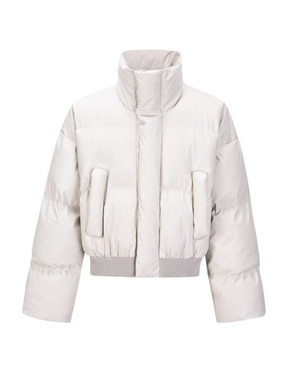 TALKLESSFASHION Apricot / L Turtleneck Cotton-padded Jacket&Coat—7760