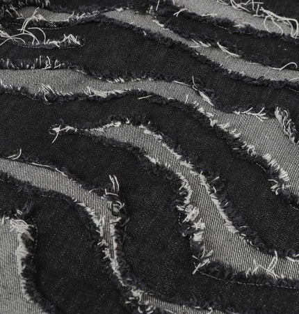 TALKLESSFASHION Autumn 2025 new heavy craft patch embroidered zebra pattern European and American trendy brand denim loose trousers