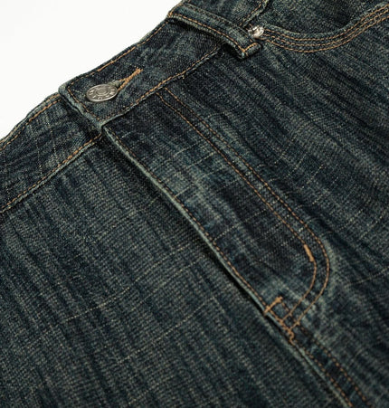 TALKLESSFASHION Bamboo Texture Wide-Leg Jeans