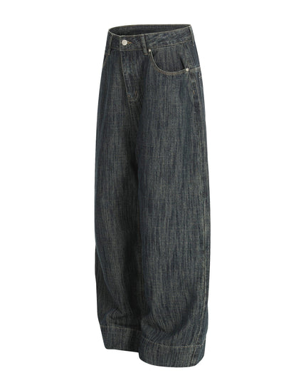 TALKLESSFASHION Bamboo Texture Wide-Leg Jeans