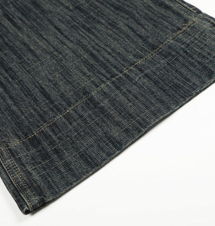 TALKLESSFASHION Bamboo Texture Wide-Leg Jeans