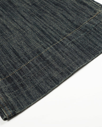 TALKLESSFASHION Bamboo Texture Wide-Leg Jeans