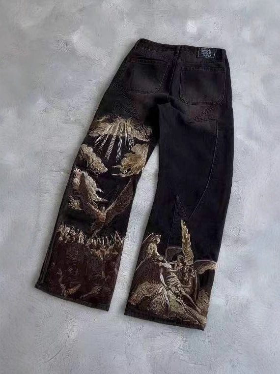 Batwave Streetwear embroidered Jeans