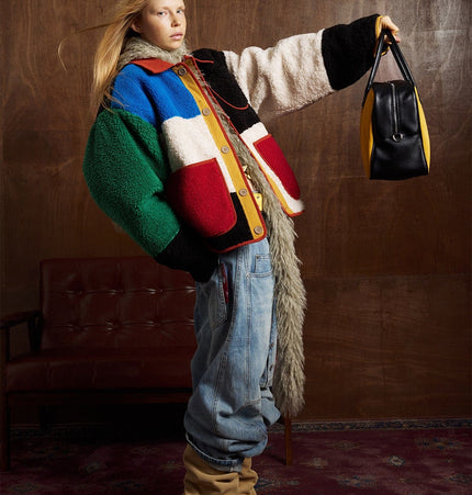 TALKLESSFASHION Bauhaus Geometric Lambswool Jacket