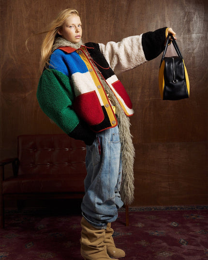 TALKLESSFASHION Bauhaus Geometric Lambswool Jacket