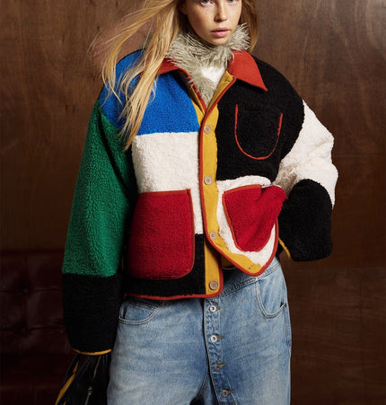 TALKLESSFASHION Bauhaus Geometric Lambswool Jacket