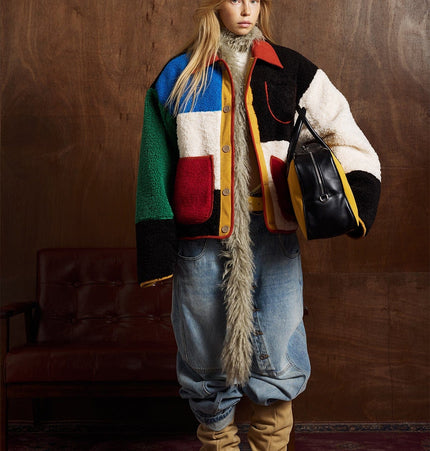 TALKLESSFASHION Bauhaus Geometric Lambswool Jacket