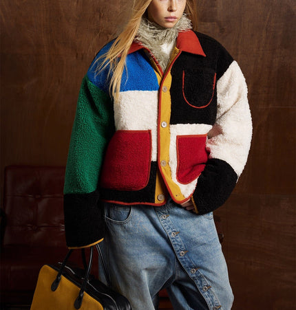 TALKLESSFASHION Bauhaus Geometric Lambswool Jacket