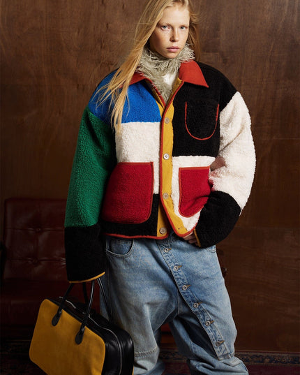 TALKLESSFASHION Bauhaus Geometric Lambswool Jacket
