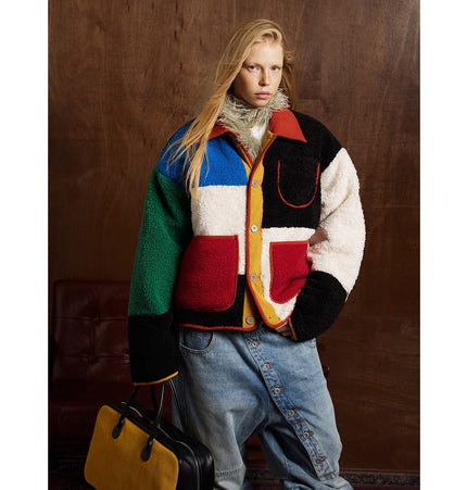 TALKLESSFASHION Bauhaus Geometric Lambswool Jacket