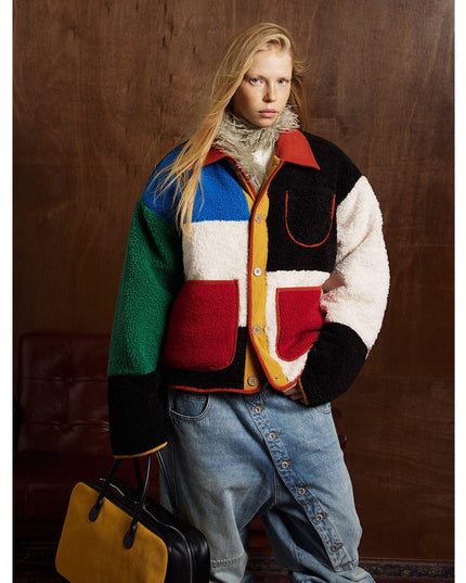 TALKLESSFASHION Bauhaus Geometric Lambswool Jacket
