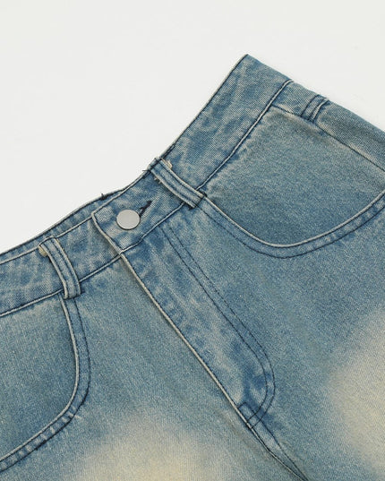 TALKLESSFASHION Beggar Ripped Patch Embroidered Letter Jeans