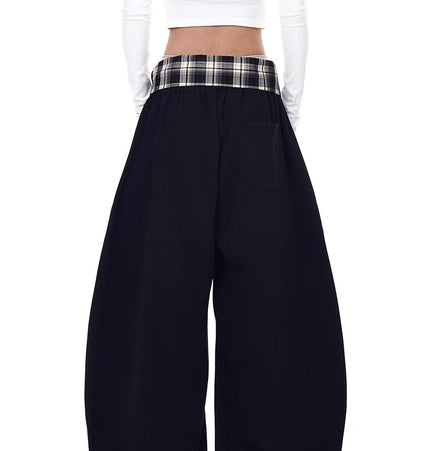 TALKLESSFASHION [Belt] hip-hop American lazy style letter pleated slimming slacks women's autumn and winter jazz scimitar pants