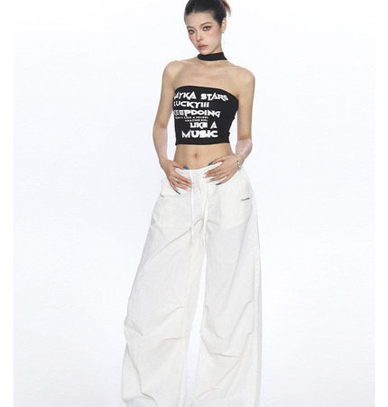 TALKLESSFASHION BIGGOLD American hot girl letter halterneck bandeau vest women's summer design sense personality slimming slimming top
