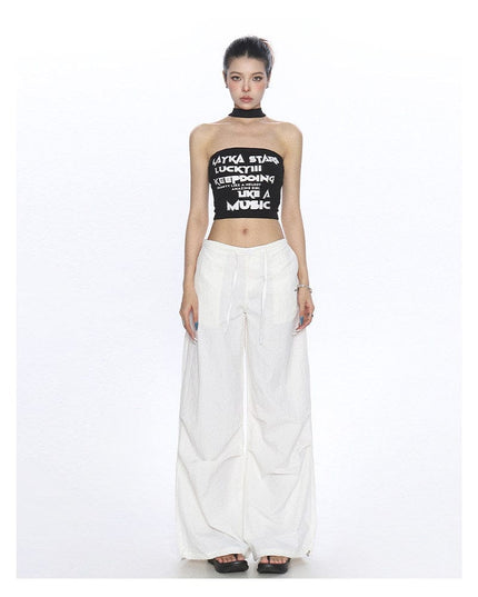 TALKLESSFASHION BIGGOLD American hot girl letter halterneck bandeau vest women's summer design sense personality slimming slimming top