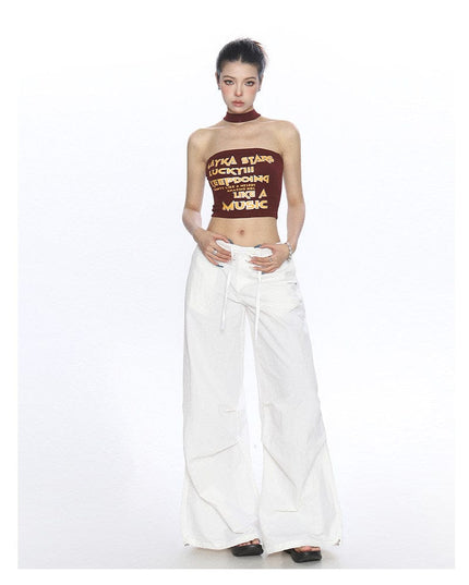 TALKLESSFASHION BIGGOLD American hot girl letter halterneck bandeau vest women's summer design sense personality slimming slimming top