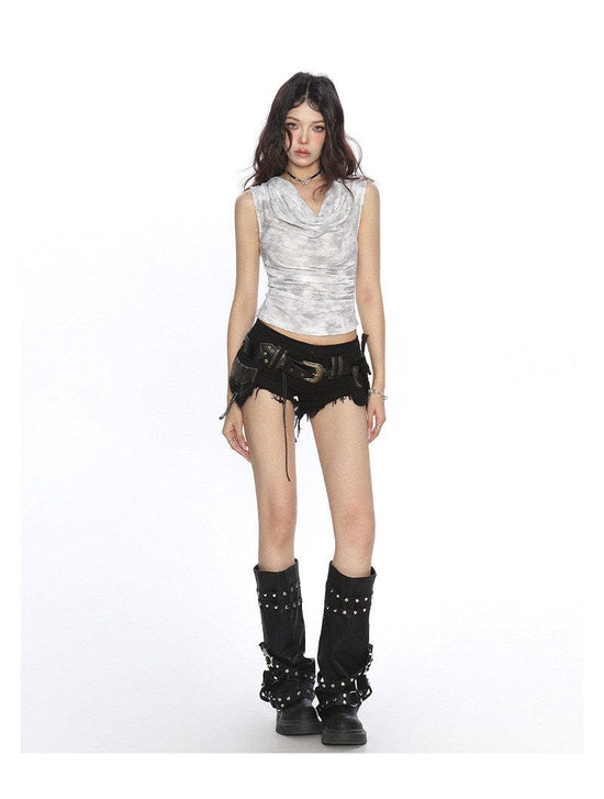 Tie-Dye Pleated Vest