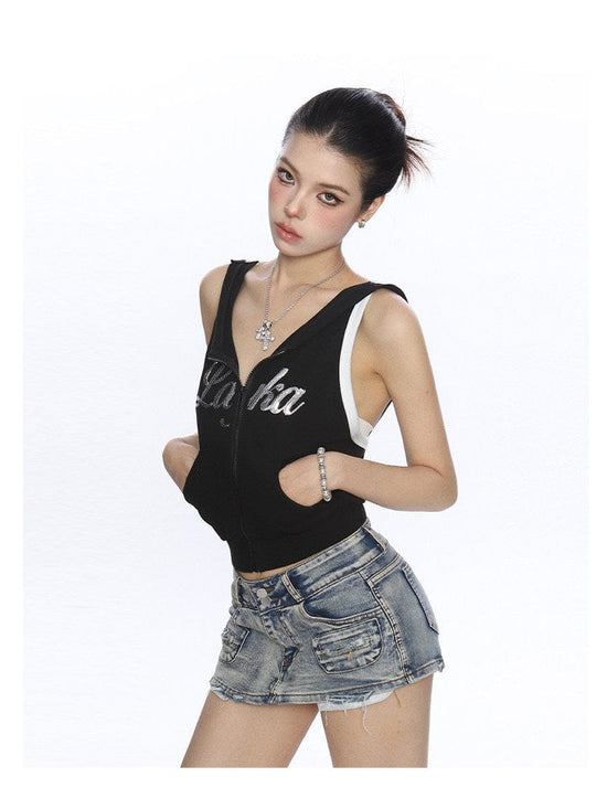 Sequins Hooded Vest