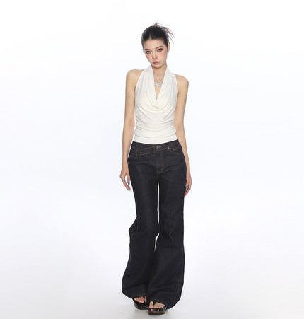 TALKLESSFASHION BIGGOLD high-end temperament swinging neck halterneck camisole women's summer pure desire wind slimming backless top ins