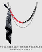 Black and red double chain + black scarf