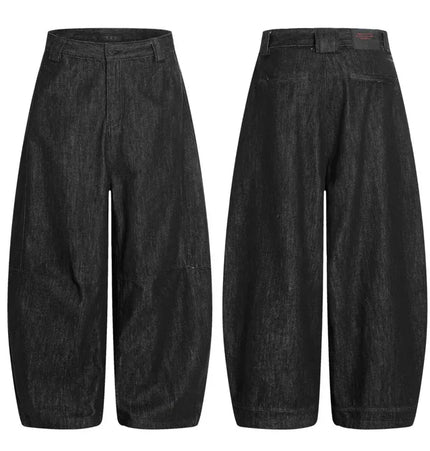 TALKLESSFASHION Black / Asian Size L TALKLESS Curved Washed Splicing Casual Jeans ----3400