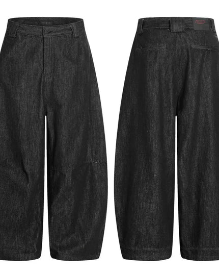 TALKLESSFASHION Black / Asian Size L TALKLESS Curved Washed Splicing Casual Jeans ----3400