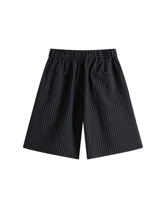 TALKLESSFASHION Black / L Cropped wide-leg retro Jorts ----7083