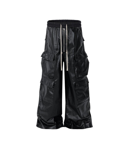 TALKLESSFASHION Black / L MatteCoat Casual leather Pants—-5388