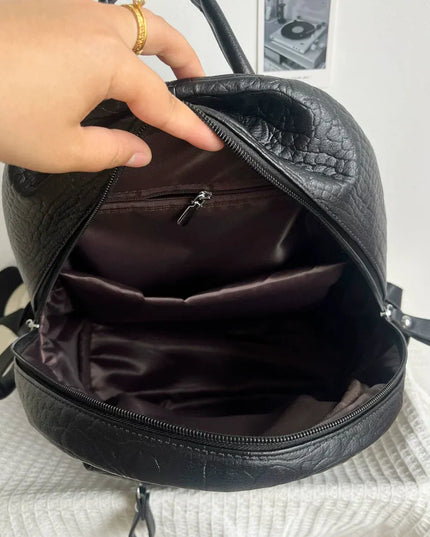 TALKLESSFASHION black MoonCat original black gothic crocodile pattern backpack school bag men's and women's premium texture niche y2k backpack