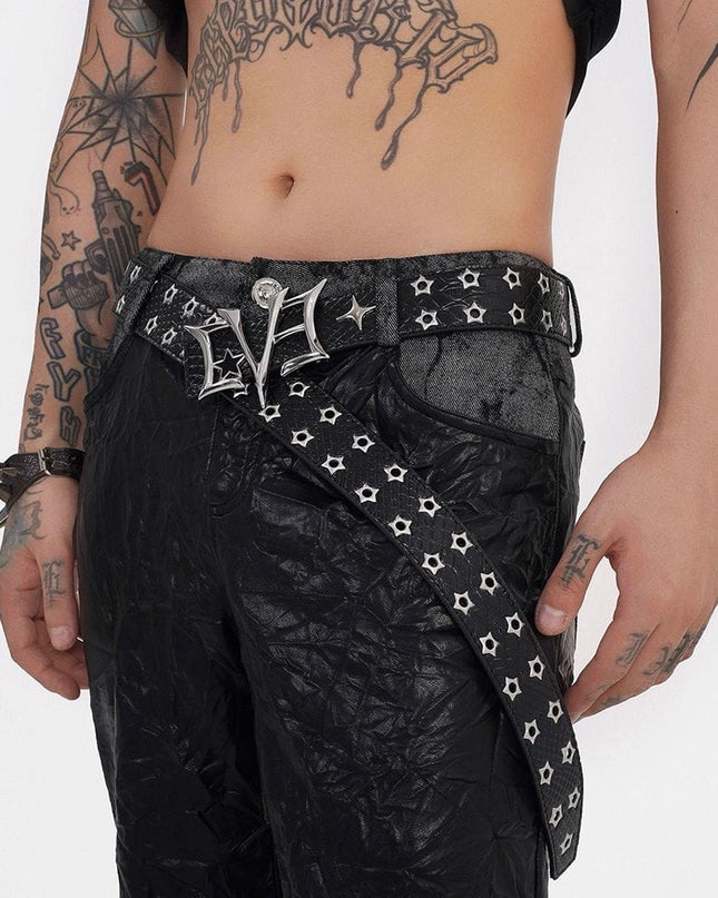TALKLESSFASHION black Spice girl punk heavy industry belt men and women rivets vintage y2k niche design personality fashion belt wasteland trend