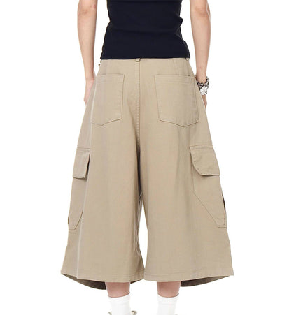 THETLSTUDIO BLACKLISTS AMERICAN VINTAGE PLEATED MULTI-POCKET CARGO SHORTS MEN'S AND WOMEN'S SUMMER LOOSE WIDE-LEG CROPPED PANTS